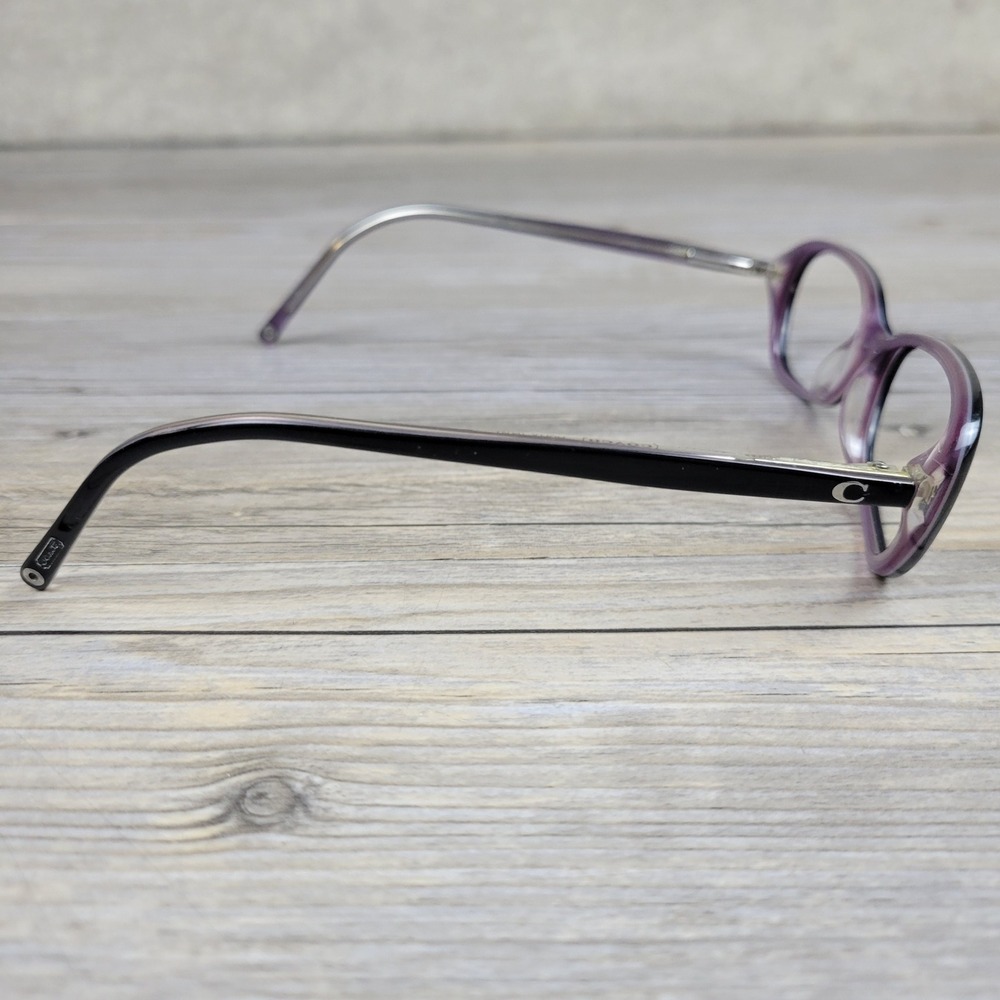 Coach Eyeglasses Holly (504) Black Purple Oval Frames Womens 50-16-135 - Picture 3 of 12